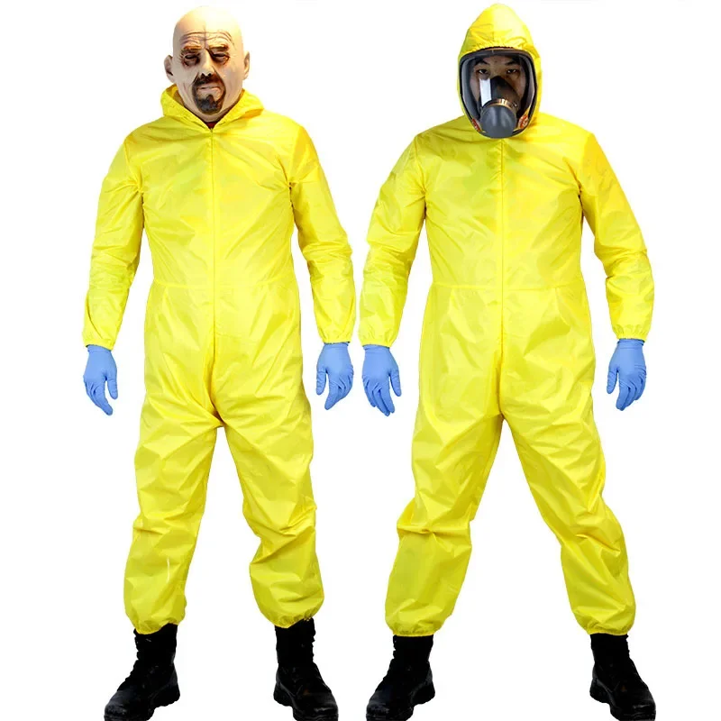 Breaking Bad Diy Walter Косплей Костюм Белый Токсичный Мужской Хэллоуин Желтый Комбинезон