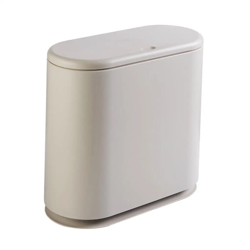 

High Quality 2021 Pressing Plastic Waste Bins Household Lid Bathroom Garbage Can Simple Rubbish Dustbin Home Toliet Waste Bins