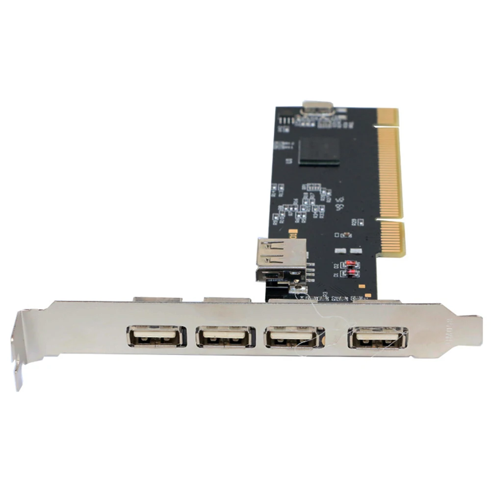 

Accessories High Speed Desktop Converter Internal Black Durable Adaptor Hub 5 Ports PCI Card USB 2.0 480Mbps Controller