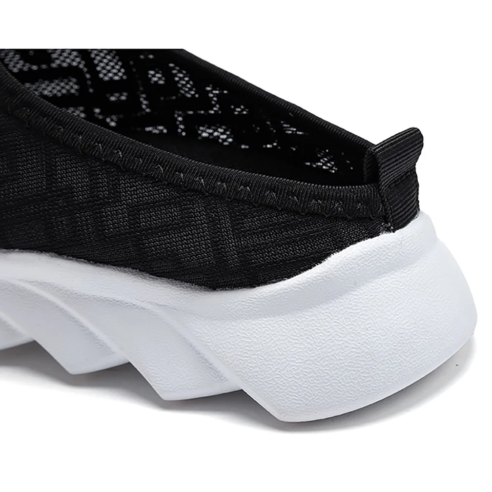 Loekeah Women Mesh Walking Shoes Breathable Non-Slip Flat Shoes Summer Soft Sole Half Slippers Light Slip on Casual Footwear