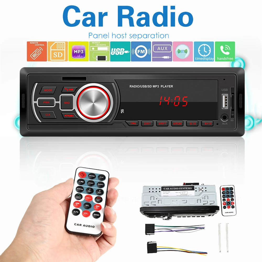 

Автомагнитола Kebidumei, 1 Din, Bluetooth, Aux-In, Tf-карта, U-диск, стерео, мультимедиа, аудио, mp3-плеер, головное устройство