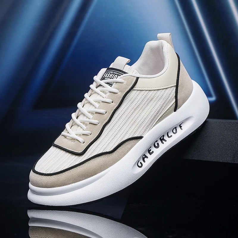 Кроссовки для мужчин теннисная спортивная обувь на шнуровке дышащая сетчатая