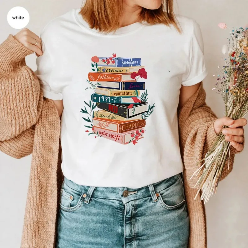 Хлопковая футболка для альбомов модная эстетичная любителей книги подарок