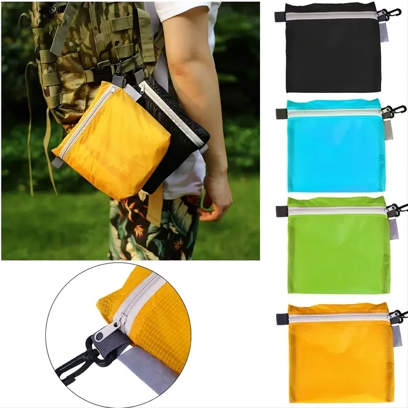

1pc Outdoor Waterproof Bag Swimming Bag Pouch For Camping Hiking With Hook Zipper 4 Colors Pouch