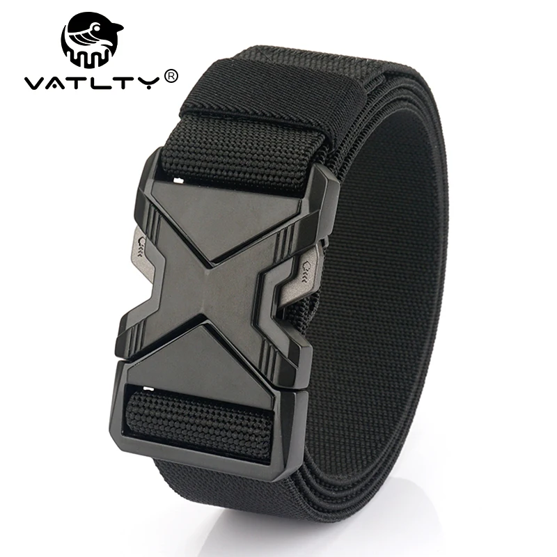 VATLTY Unisex Stretch Belt Zinc Alloy Quick Release Buckle Military Tactical Belt 95cm-125cm Men's Elastic Waistband Girdle Male