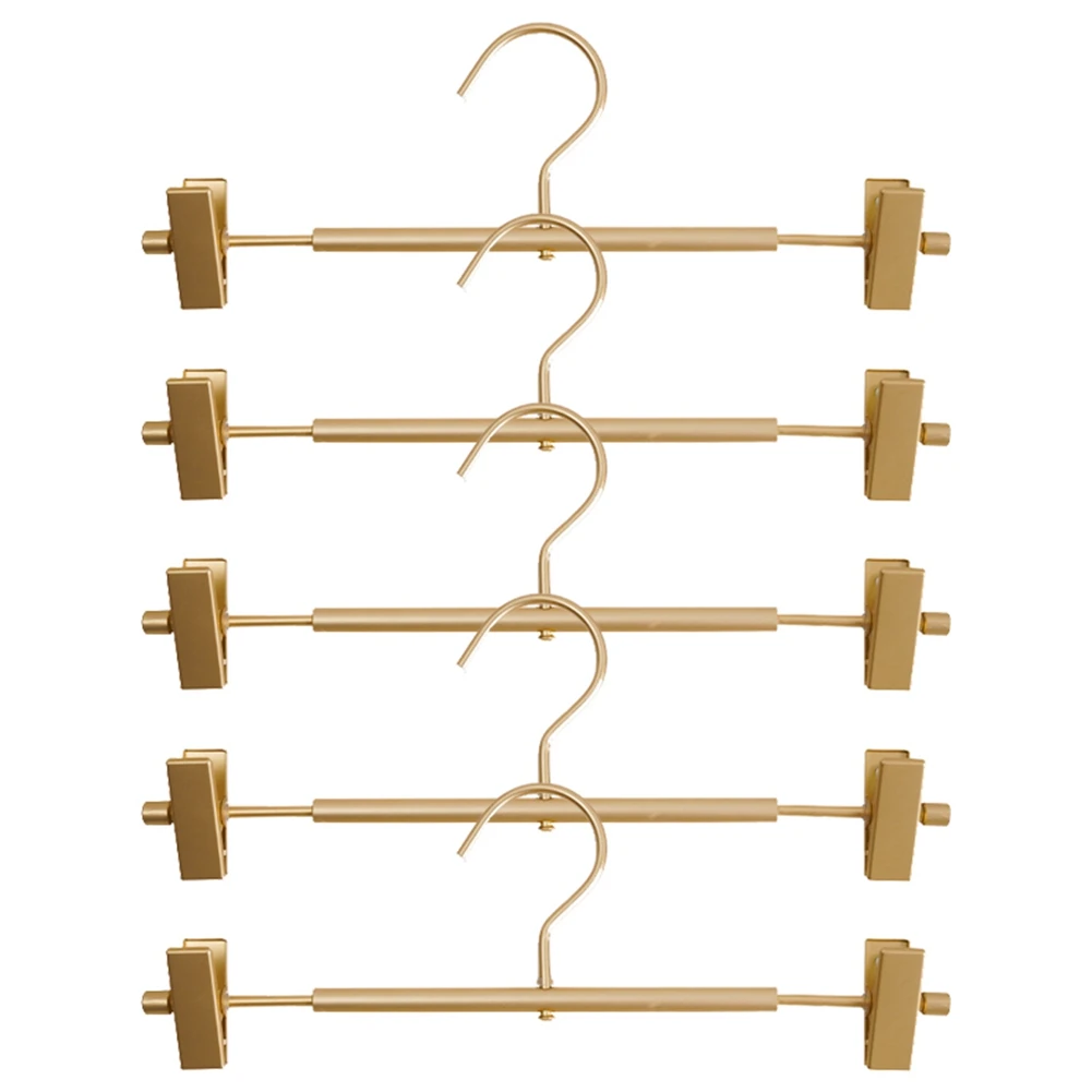 

5Pcs Trouser Hanger Clips Aluminum Alloy Anti Slip Pants Skirt Drying Rack Trousers Clips Wardrobe Clothes Hangers