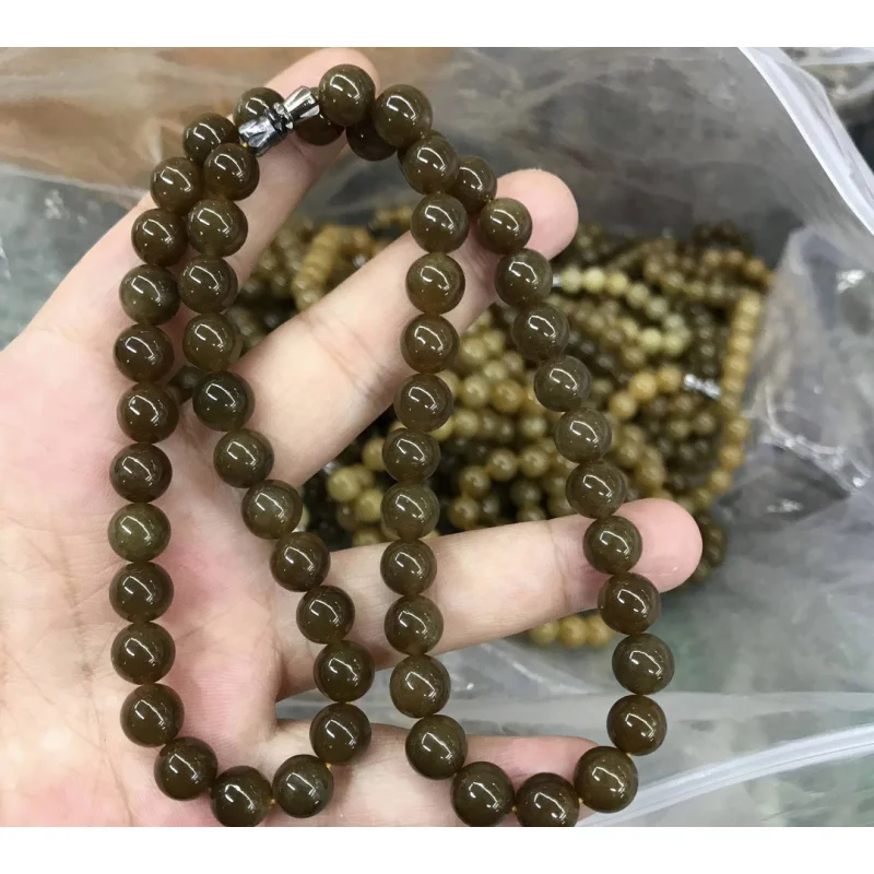 Xinjiang Hetian Jade Qiemo сахарное ожерелье 8M Будда круглые бусины аксессуары