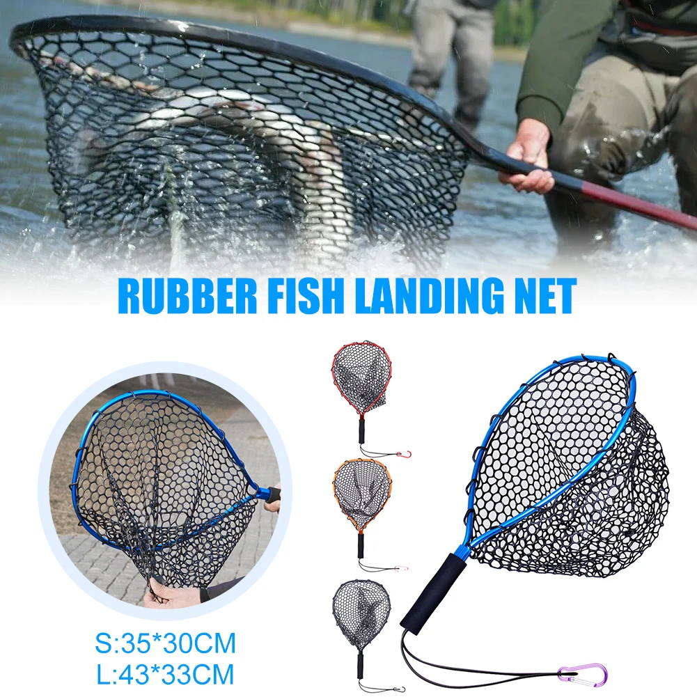

Outdoor Fishing Net Aluminum Alloy Fly Fishing Landing Net Soft Mesh Material Landing Net Fishing Tackles Accessory Fishing Nets