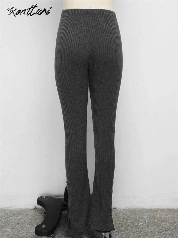 Kontturi осенние повседневные эластичные узкие брюки для женщин 2024 леггинсы модные