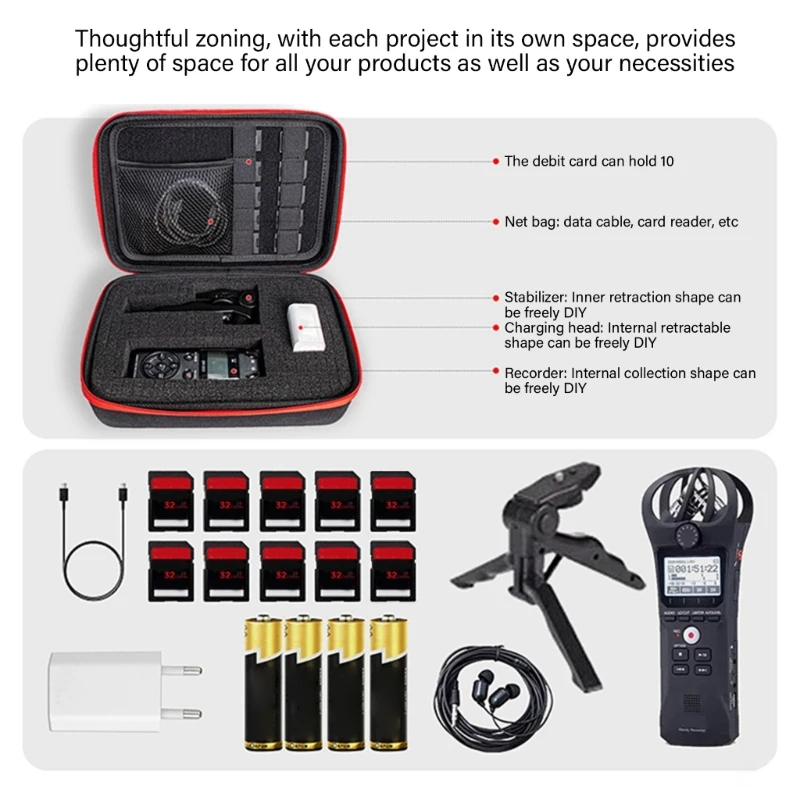 Портативный жесткий чехол из ЭВА для рекордеров H2N/H5/H4N/H6/F8/H8 переноска