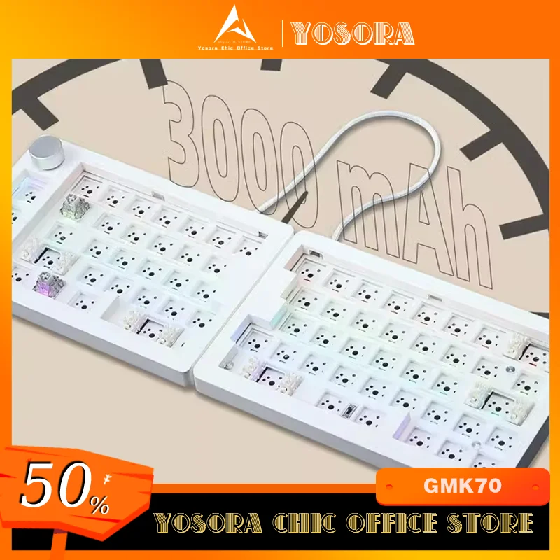 ZUOYA GMK70 Комплект разделенной клавиатуры 3-режимный комплект механической для