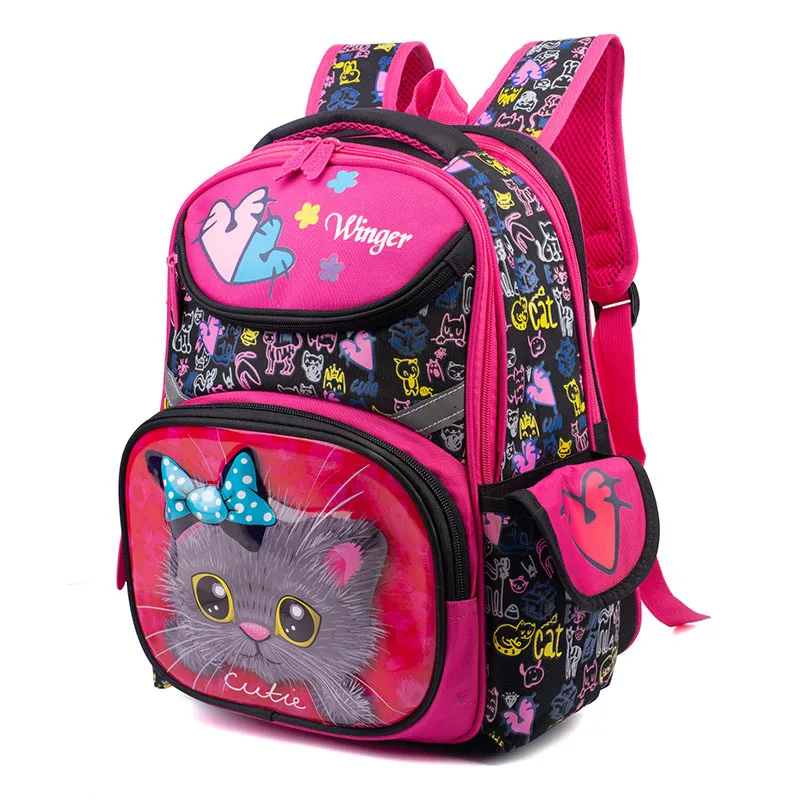 Школьные ранцы для девочек с мультипликационным медведем, детская школьная сумка, ортопедический Детский рюкзак принцессы, сумки для книг
