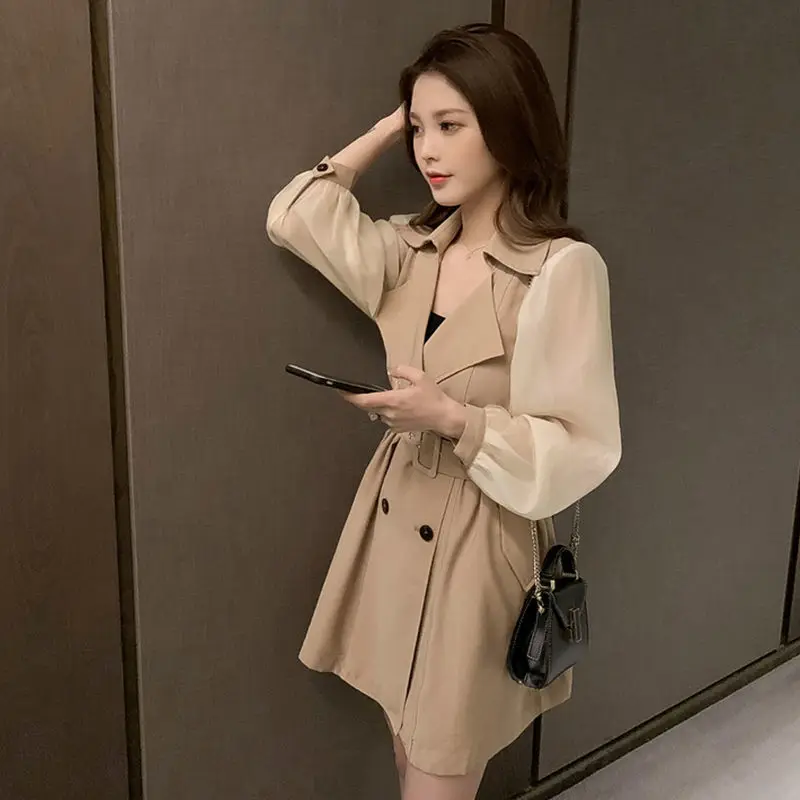 Тренч Женская весенняя одежда популярная модная универсальная уличная в