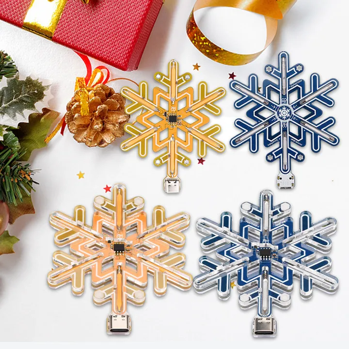 

Snowflake Light Touch Dimmable Christmas Decoration LED DIY Assembly Parts Self Assembly Soldering SMD Components Romantic Craft