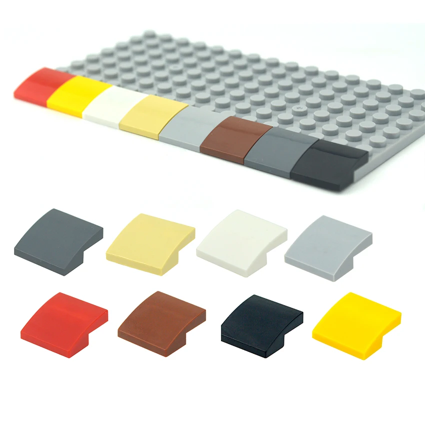 Детали для сборки, 50 шт., изогнутый наклон, 2 х2, строительные блоки «сделай сам», развивающие детали MOC, игрушки, совместимые с 15068