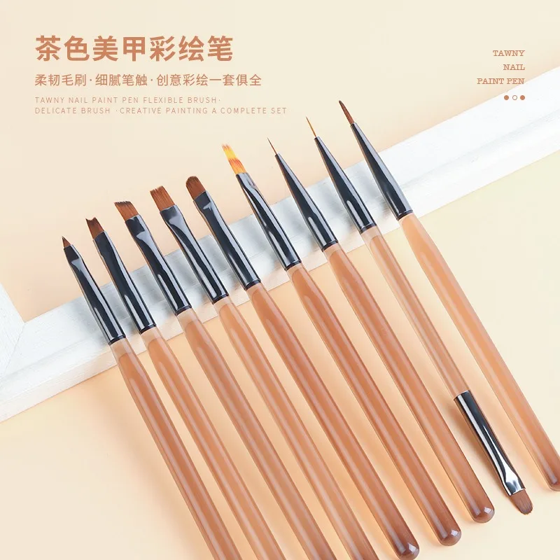 

Nail Brush Brush Set Sweeping Brush Double Head Construction Pen Phototherapy Color Drawing Draw Line Pen Gradien
