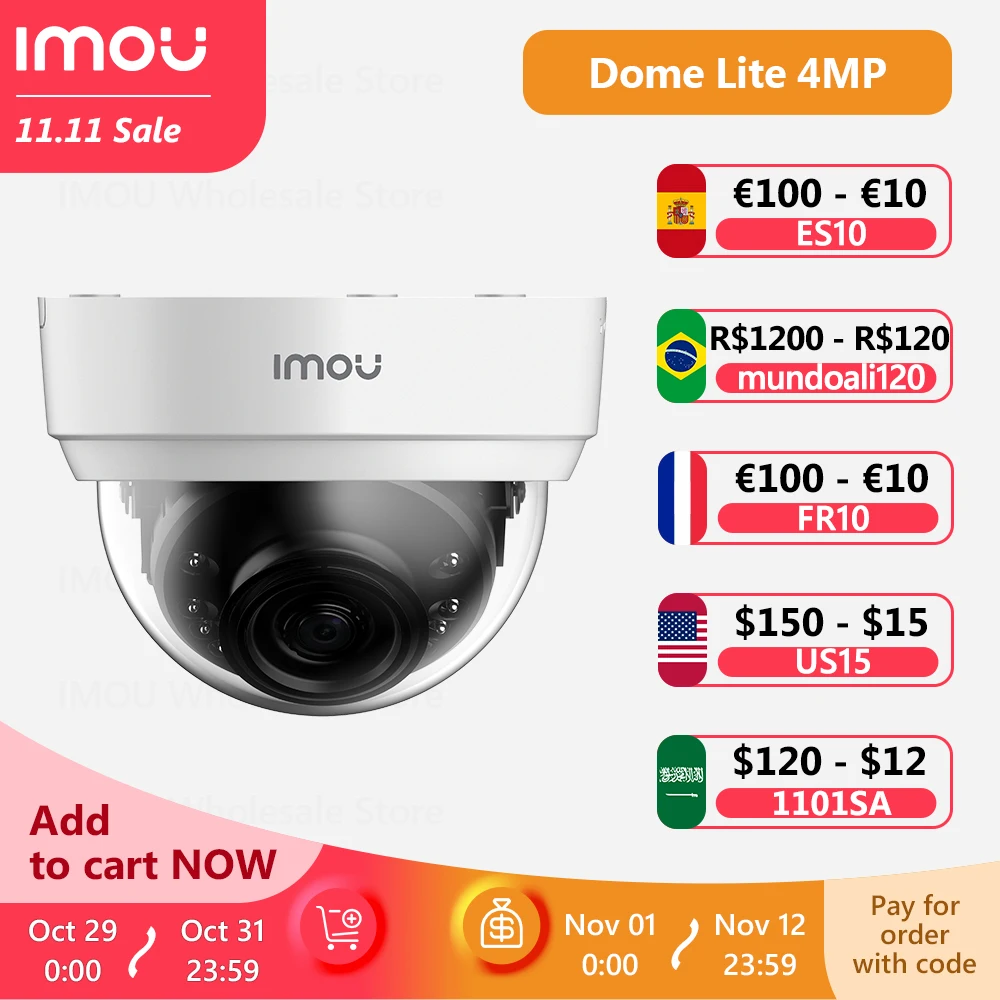 Скидка Imou Dome Lite IP-камера 4MP Wifi камера Smart Alarm Notification Wifi камеры наблюдения S камера безопасности для защиты дома