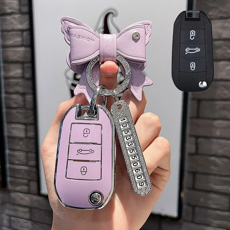 

ТПУ чехол для автомобильного ключа с дистанционным управлением для Peugeot 508 301 2008 3008 408 для Citroen C4 CACTUS C5 C3 C4L