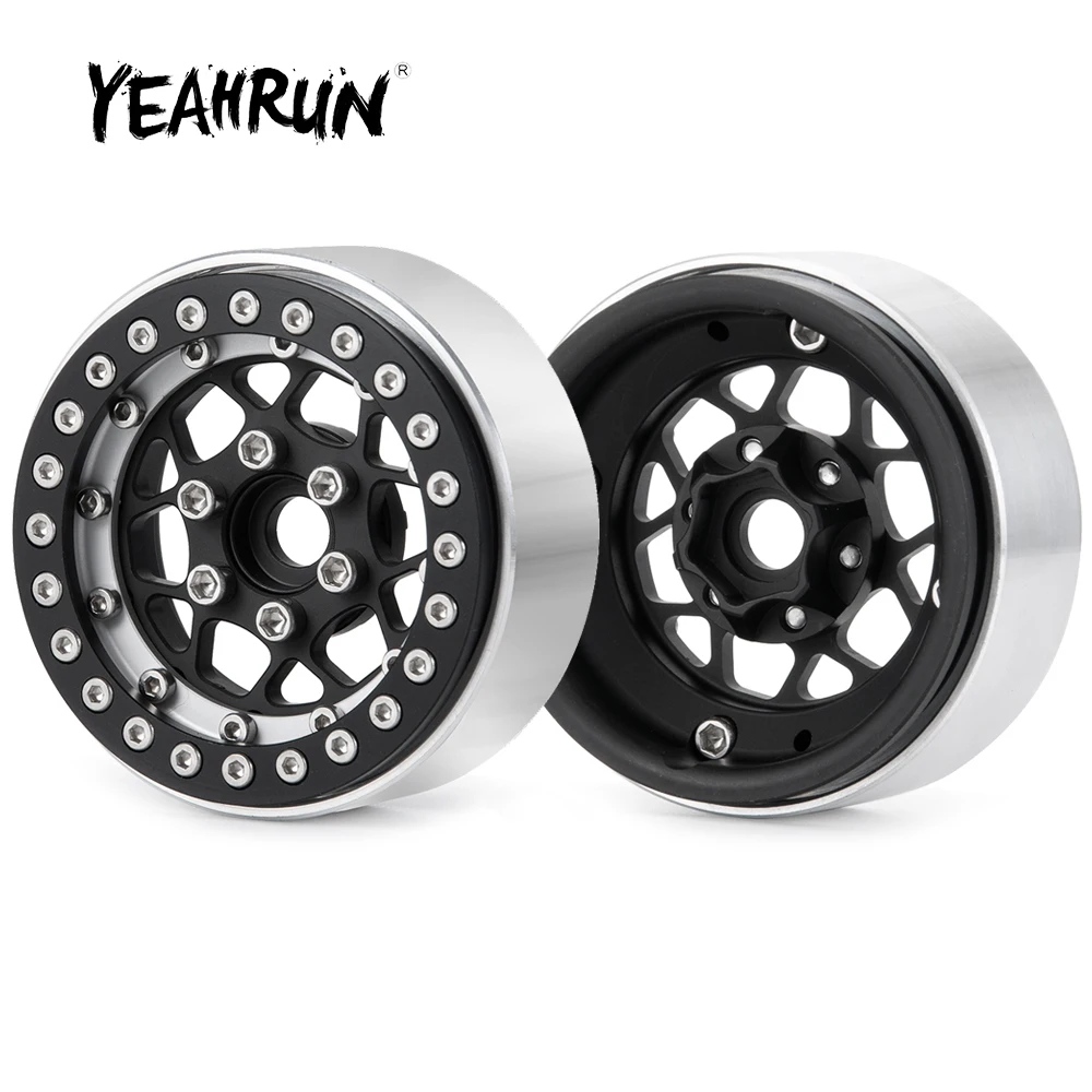 

YEAHRUN 4Pcs Aluminum 1.9inch Beadlock Wheel Rim Hubs for TRX-4 Axial SCX10 Wraith 1/10 RC Crawler Car Upgrade Parts