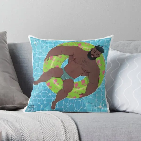 

Pool Bear 2 Printing Throw Pillow Cover Bedroom Hotel Comfort Anime Fashion Waist Square Bed Decorative Pillows not include