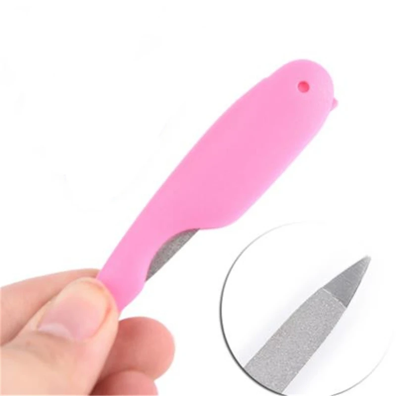 

1PC New Fashion Mini Nail File Kawaii Stainless Steel Foldable Cuticle Tool Files Nail Art Tool Limas Para Manicura 7.4cm Length