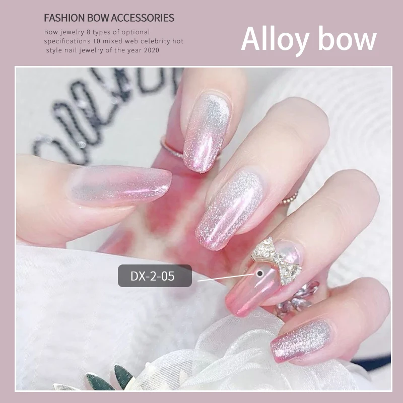 

10pcs Nail Art Alloy Pearl Bow Glitter Rhinestone Crystal Mix DIY Nail Art 3D Glamour Decoration Design