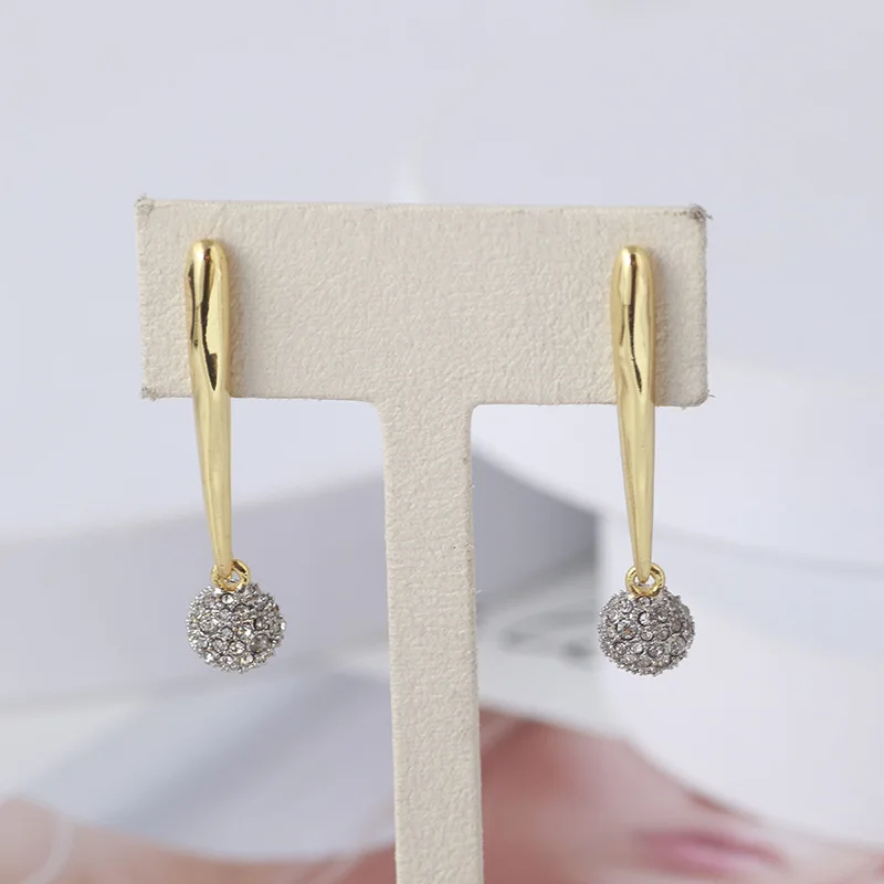 

Женские серьги с циркониевым шариком и покрытием из настоящего золота 18 карат, дизайнерские ювелирные изделия в виде бутика