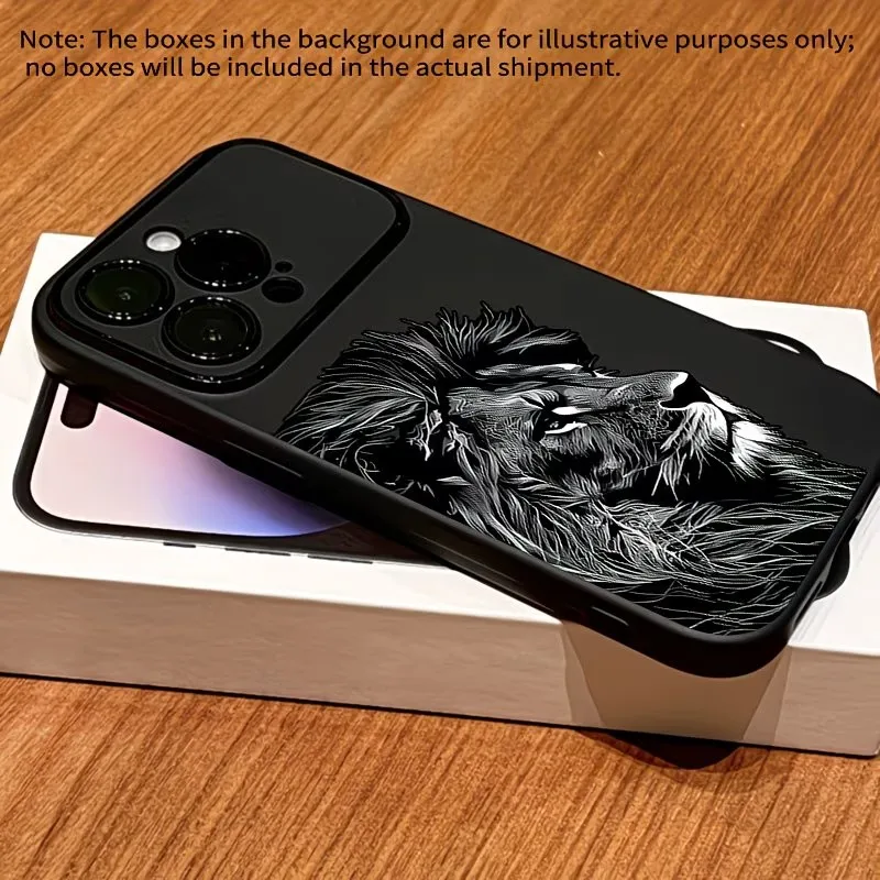 Фото Чехол для телефона с рисунком черного льва для iPhone 17 16 15 14 13 12 11 Pro Max 16Plus X XS XR, противоударный, матовый, из мягкого силикона, с бампером №3