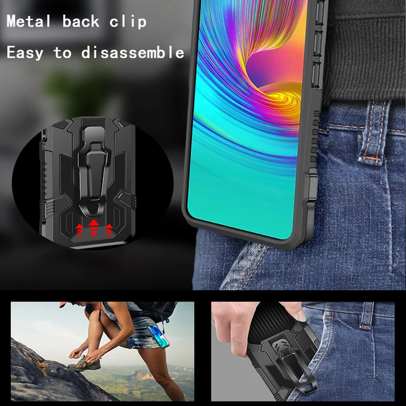 Бронированный противоударный чехол для Infinix Hot 11S 10S 10 11 9 Play Note Pro 7 Lite скрытый