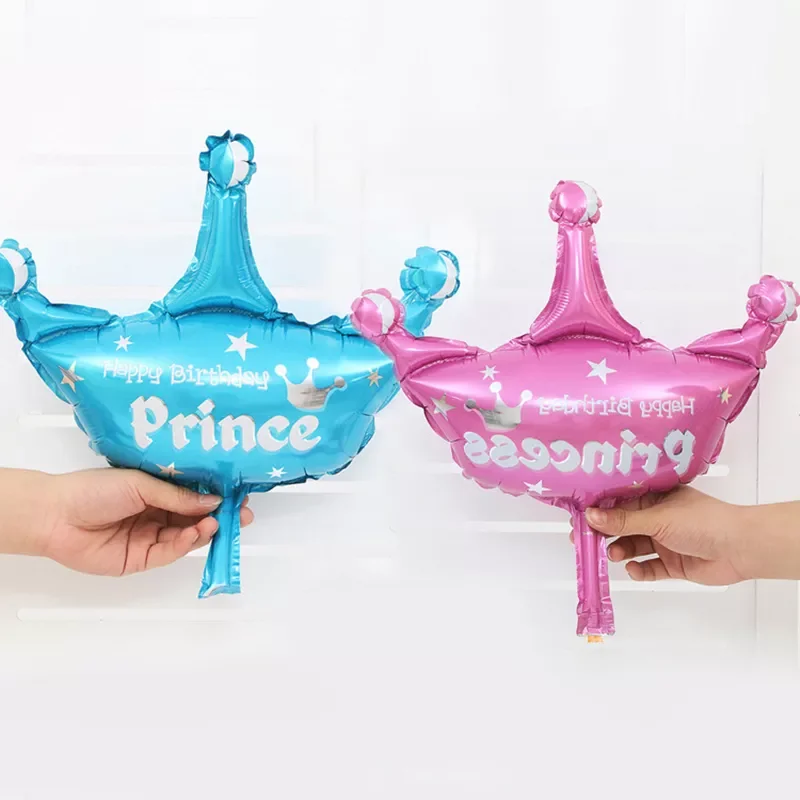 

5pc Mini Princess Crown Foil Balloons Pink Blue Ballons Birthday Party Wedding Decorations Children's Birthday Balloons Supplies