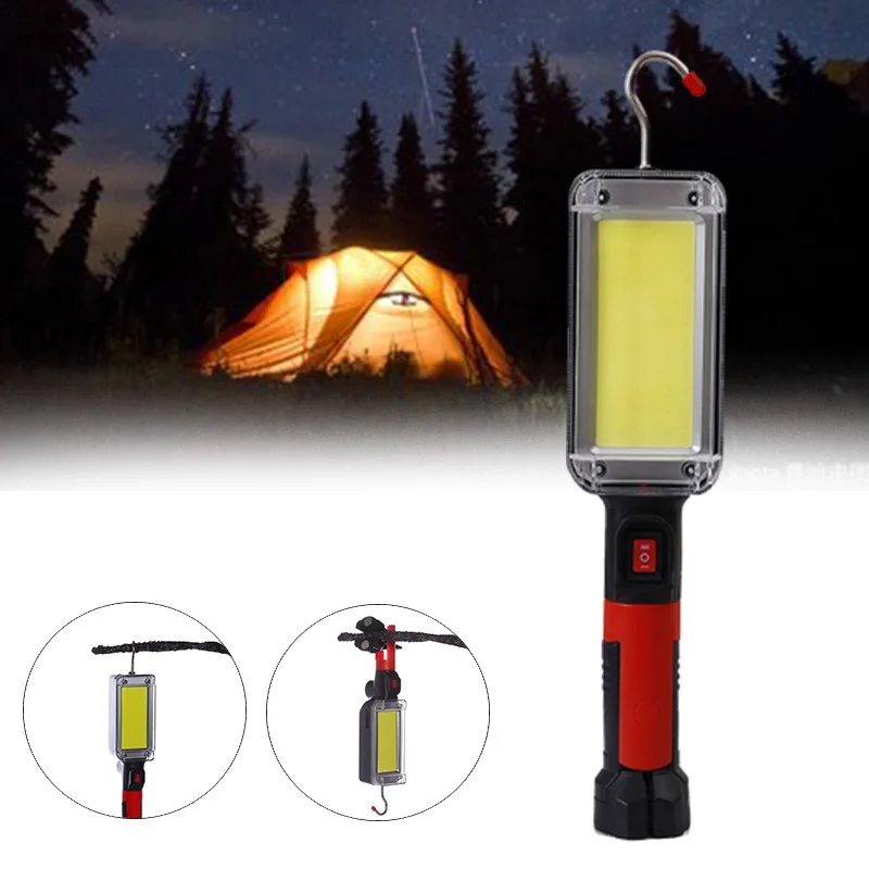 

Portable LED COB Flashlight Working Lamp Lantern Built-in Battery Torch 3 Modes Emergency Light USB Rechargeable Lanterna