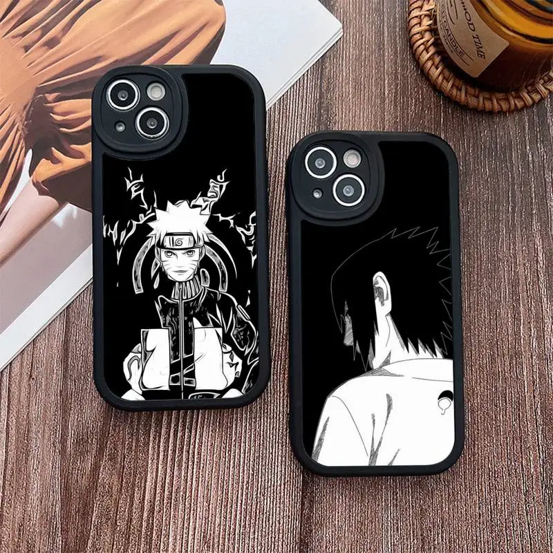 Купи Narutos Kakashies Sasukes Obitos Phone Case For iPhone 14 Plus 13 12 11 Pro Max Mini X XS XR Soft Silicone Black Cover за 120 рублей в магазине AliExpress