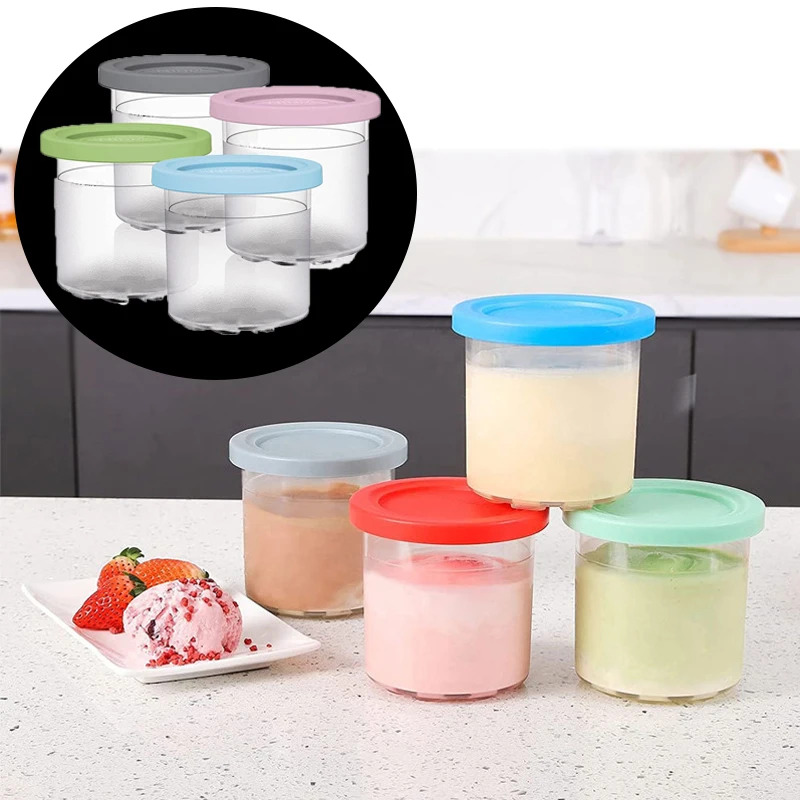 

1/2Pcs Ice Cream Pints Cup for Ninja for NC300 Series Dessert Ice Cream Sorbet Gelato Ice Yogurt Container Storage Food Freezer