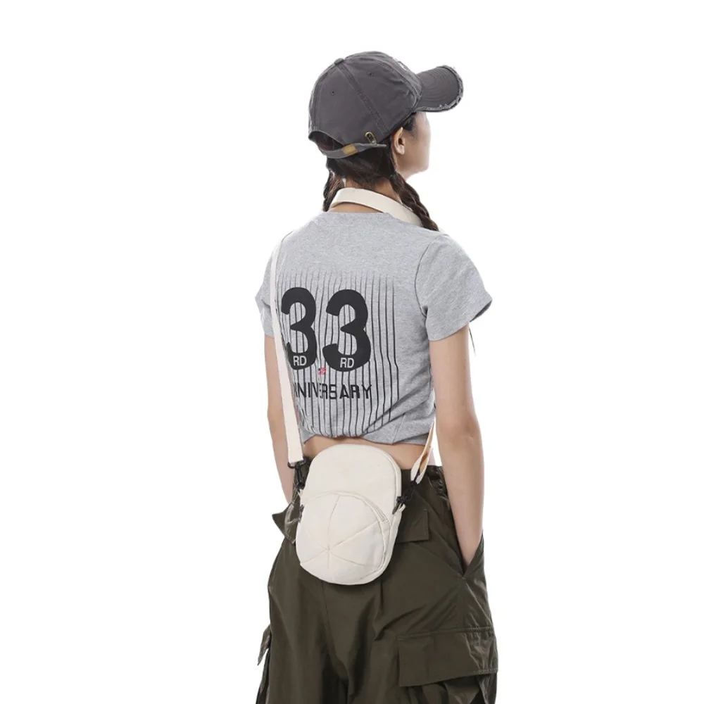 Простая Холщовая Сумка-Кроссбоди в форме шапки повседневная спортивная сумка