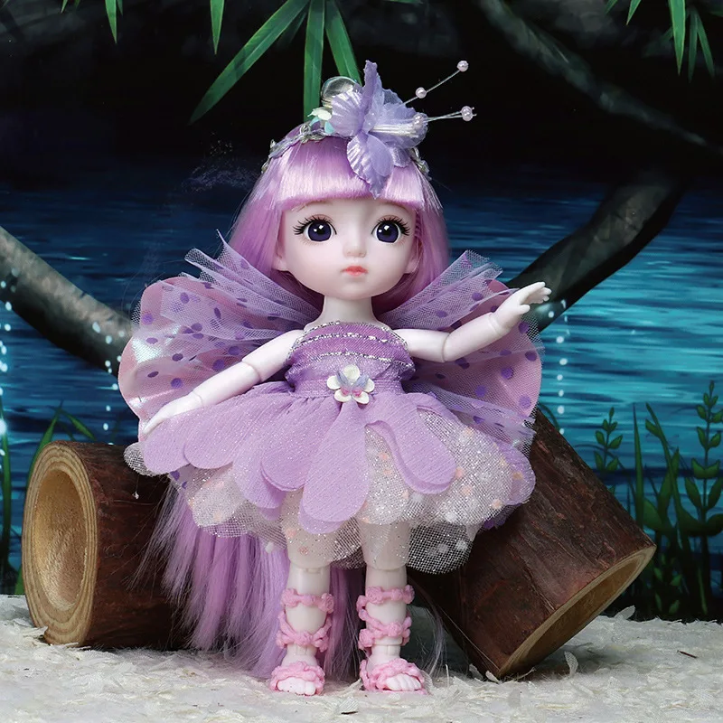 

16cm BJD Flower Wings Doll Series Dress Up Bjd Princess Doll Children Girl Decoration Toys Bjd Doll Full Set