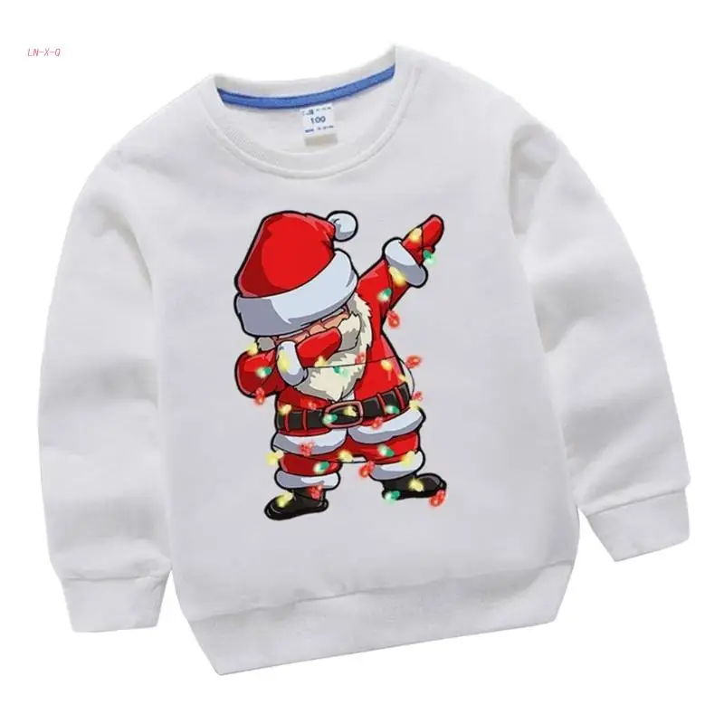 

51BA Children Relaxed Sweater Neutral Gender Sweater Shirts Pullovers Sweater Long Sleeves Festive Sweaters for 3-8Y Kids