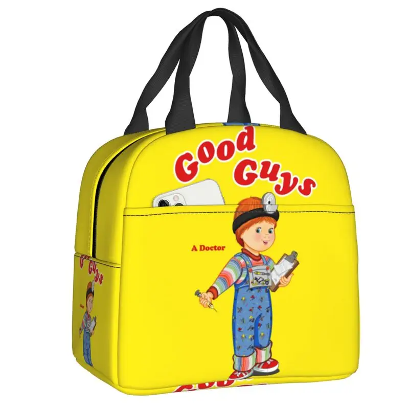 

Good Guys Doctor Insulated Lunch Bags for Women Child's Play Chucky Resuable Cooler Thermal Food Lunch Box School