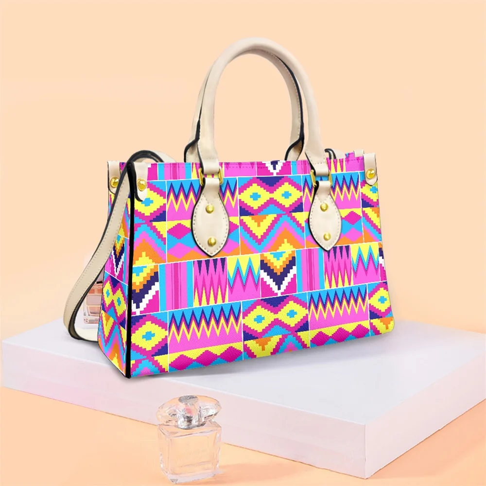 

Luxury Handbags For Women African Traditional Costume Flower Print Shoulder Bag African Fabric Ankara Design Duffle Bags POD