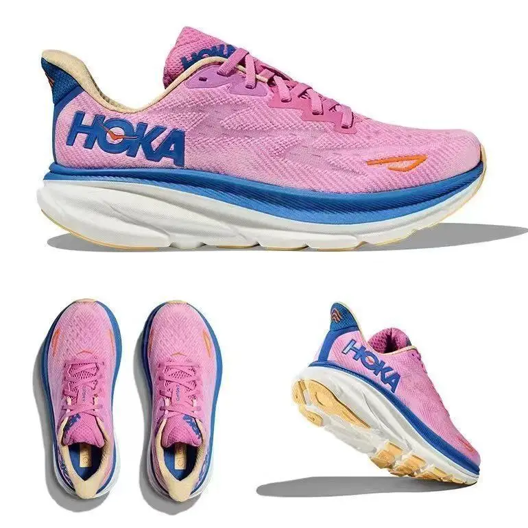 Фото Кроссовки Hoka Clifton 9 для мужчин и женщин: амортизирующие, дышащие, для марафона и тренировок на шоссе, высокое качество №4