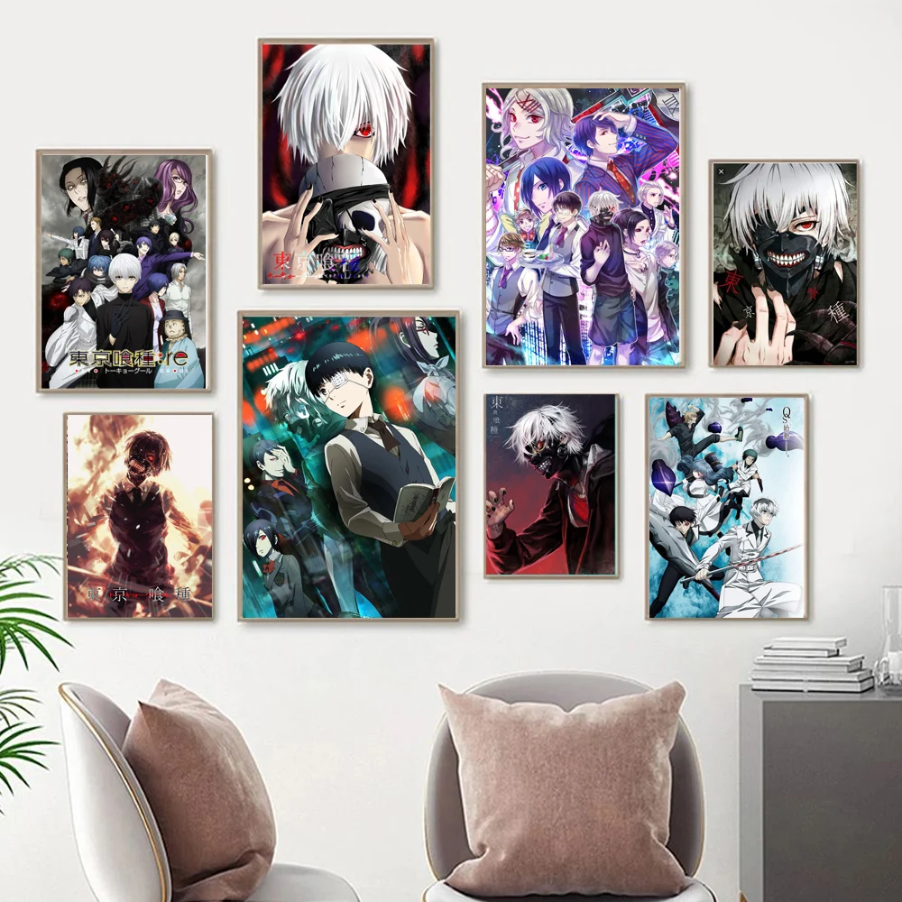 Постер NT1449 HD Prints японской анимации Tokyo Ghoul, обои Kawaii Cartoon Wall Art, картина на холсте для домашнего декора.