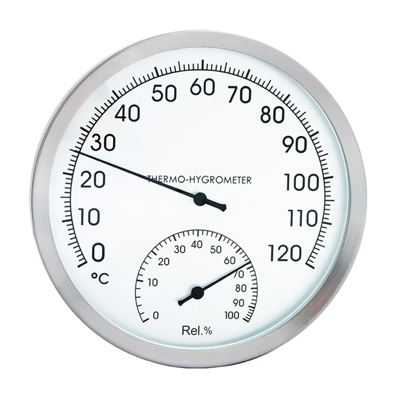 

Round Thermometer Hygrometer Stainless Steel Temperarure Humidity Gauge for Home Drop Shipping