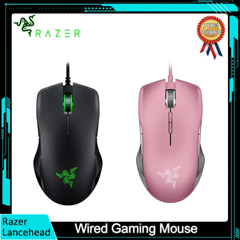 Original Razer Lancehead Tournament Edition Wired Gaming Mouse 16K DPI Optical Sensor Chroma RGB Lighting 8 Programmable Buttons