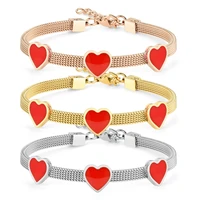love titanium steel bracelet european and american fashion drop nectarine heart shaped couple bracelet korean version bracelet