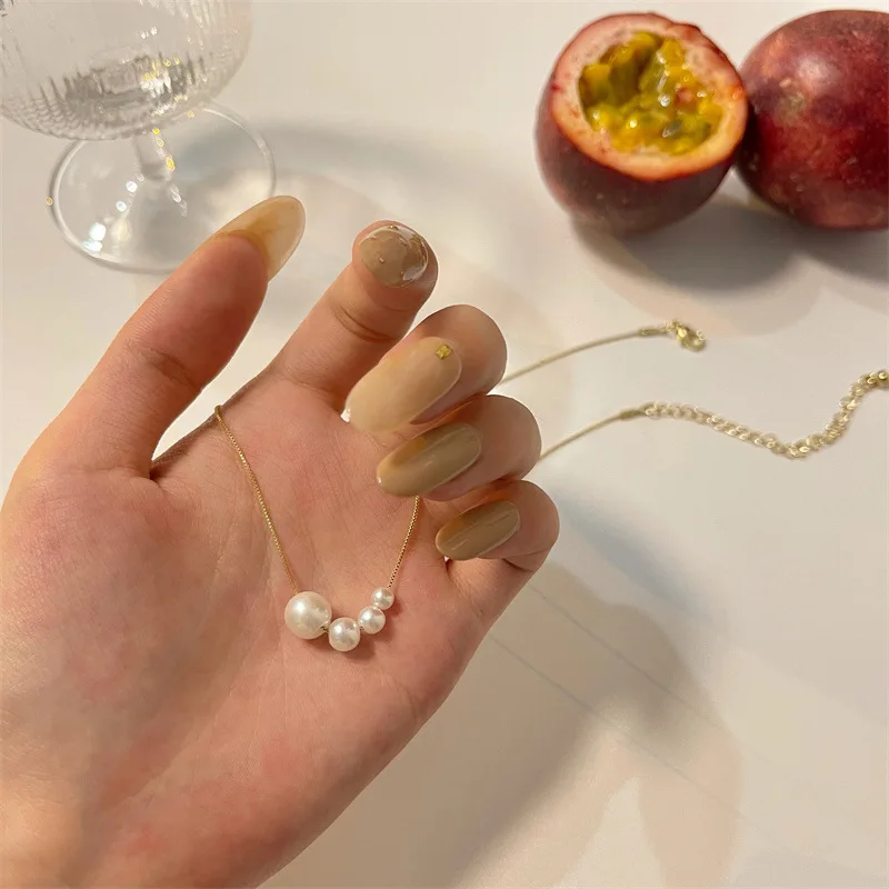 

Ожерелье с жемчугом и цепочкой до ключицы для женщин