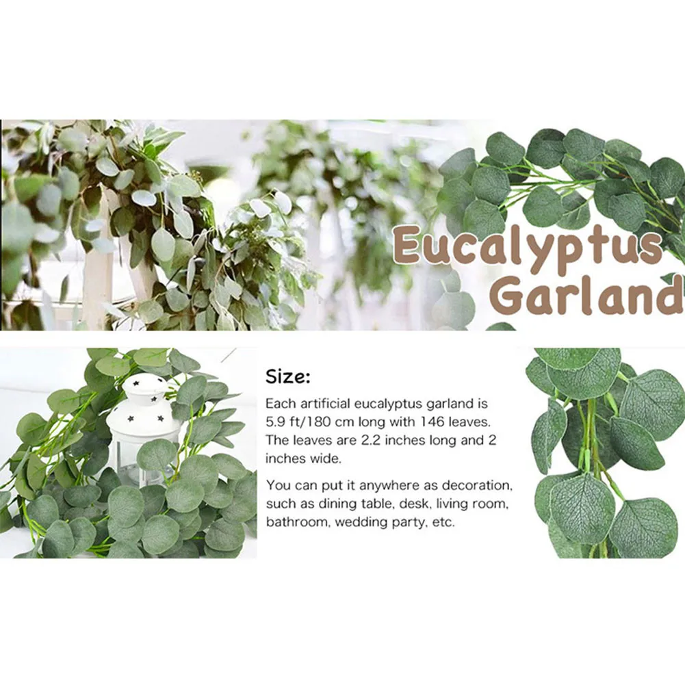 

Decoration Artificial Eucalyptus Vine Floral Garden Outdoor Coffee House