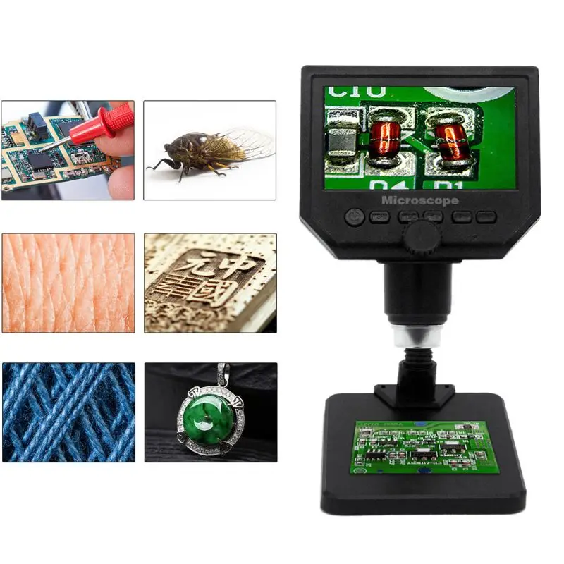 

EU/US Plug Digital Microscope Electronic Microscope Large LCD Display 1-600X Magnification Used for Cell Phone Repair