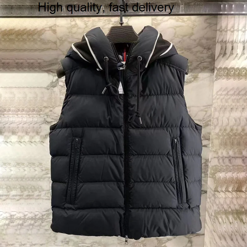

Vest Men Down Puffer Vest Mens Autumn Winter Luxury Down Vest For Men Brand Women Hooded Casual Sleeveless Puffer Jacket Men