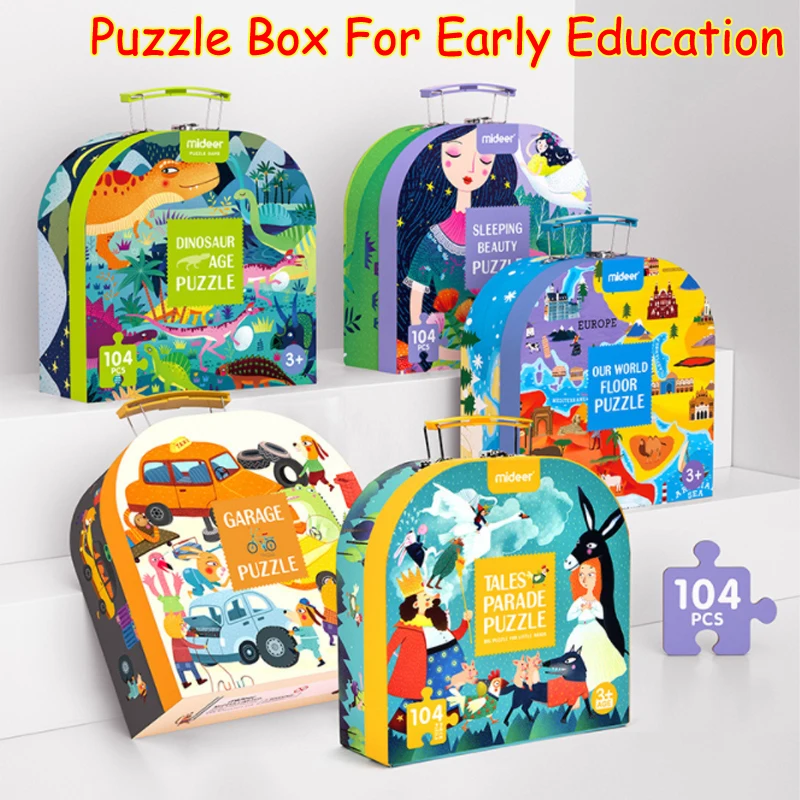 

104 Pieces Animal Puzzle Early Education Gift Box Parent-child Interactive Toy Puzzle Cultivate Artistic Appreciation