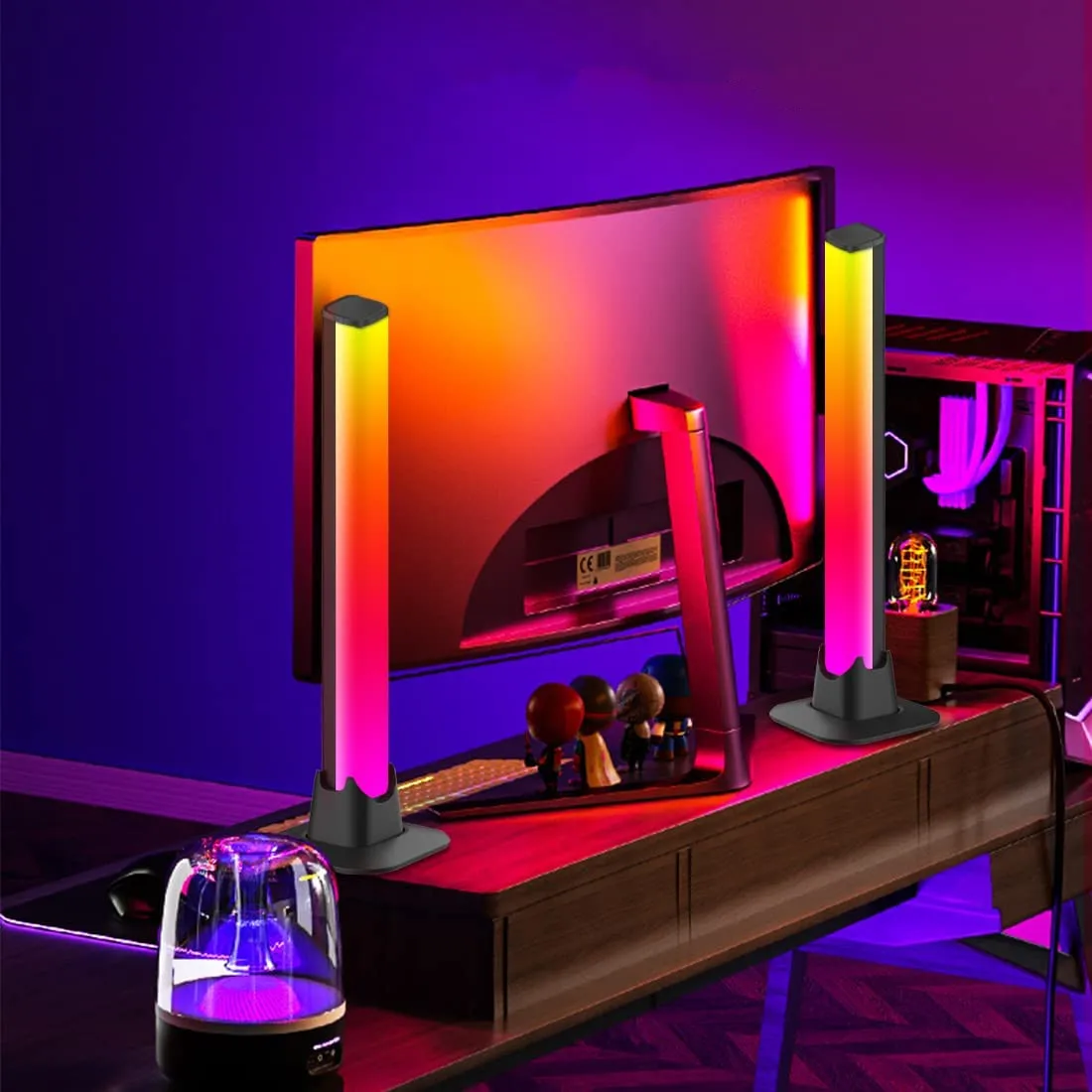 Smart LED RGB Light Bar Symphony Lamp Bluetooth APP Control Music Rhythm Ambient Lights Gaming Room TV Computer Desktop Lamp