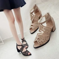 dafenp 2022 summer womens luxury sandals fashion sexy hollow rhinestone fish mouth outdoor sandals thick heels high heels